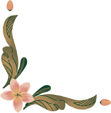 Hand Drawn Frangipani Corner Border